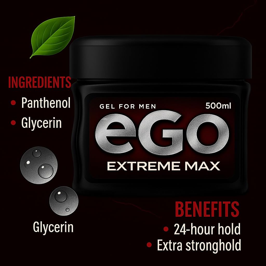 eGo extreme max texture close-up of transparent gel, demonstrates strong hold and clarity
