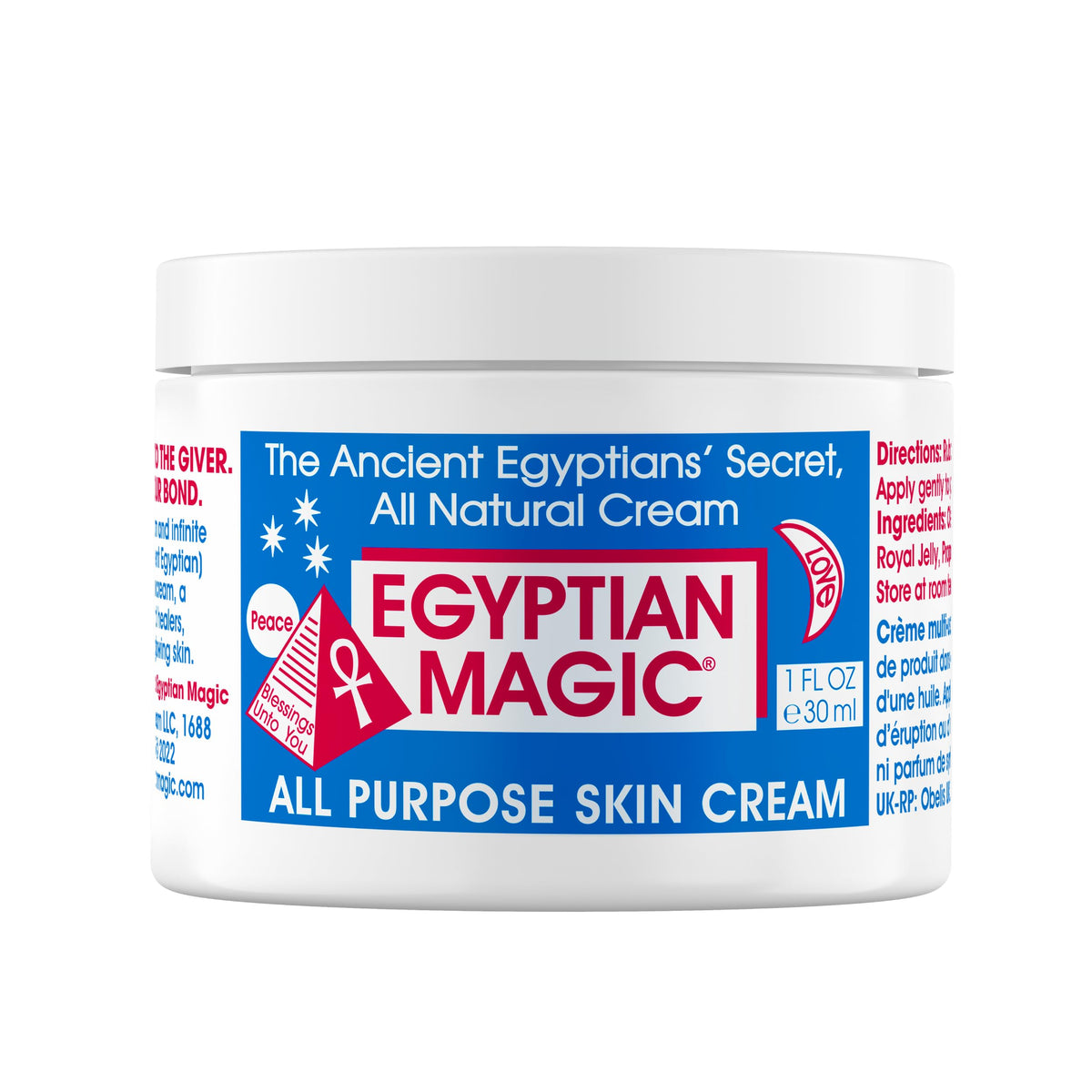 Egyptian Magic jar front view showing compact 1oz packaging and natural branding benefit