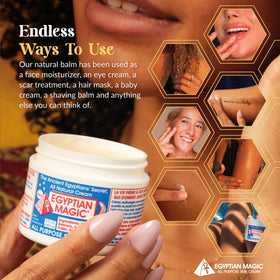 egyptian magic applied to fresh tattoo, supports moisturizing and gentle care