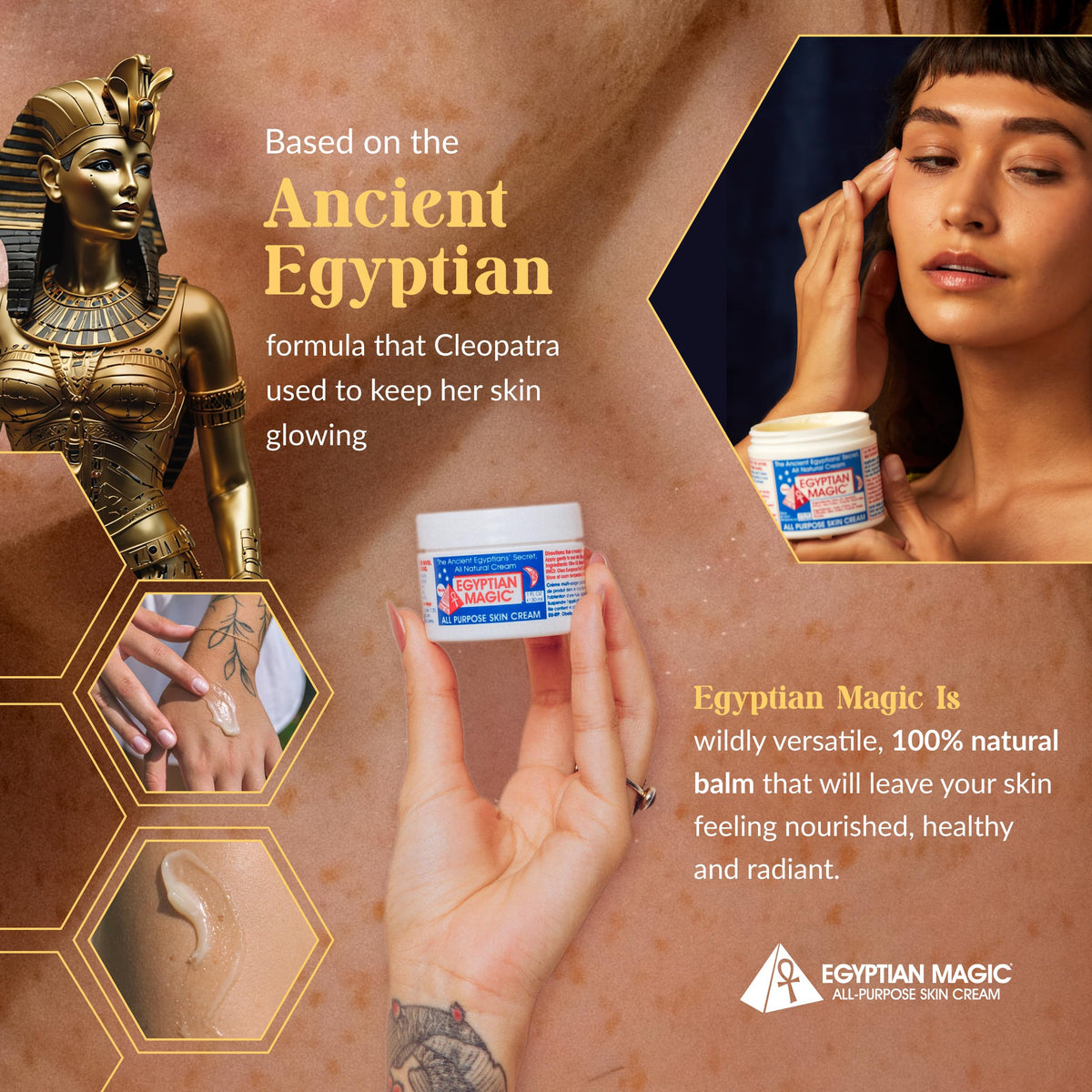 close-up of Egyptian Magic cream texture showing dense, nourishing balm consistency benefit