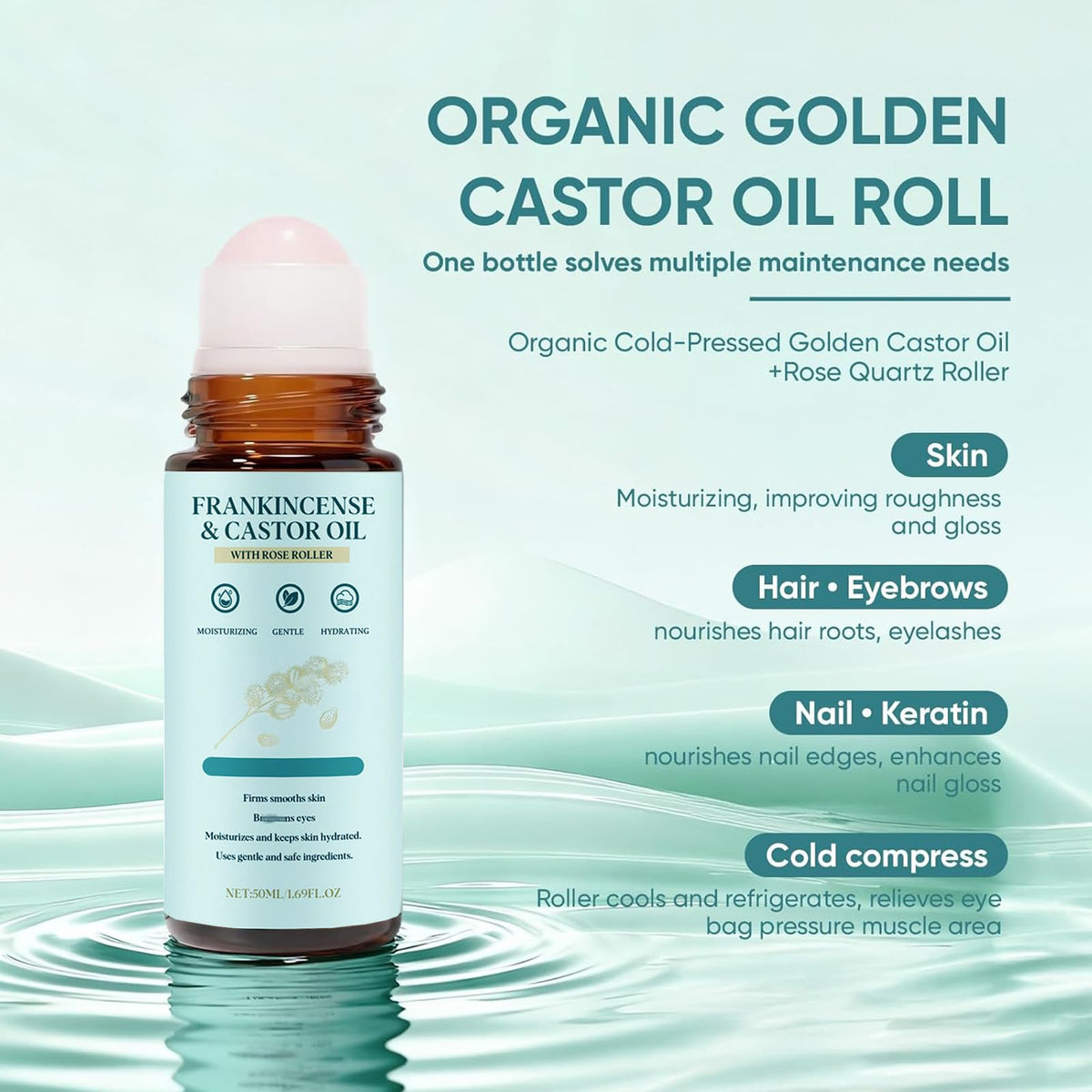 EHAUTO rollerball close-up detailing the removable rose roller for precise application