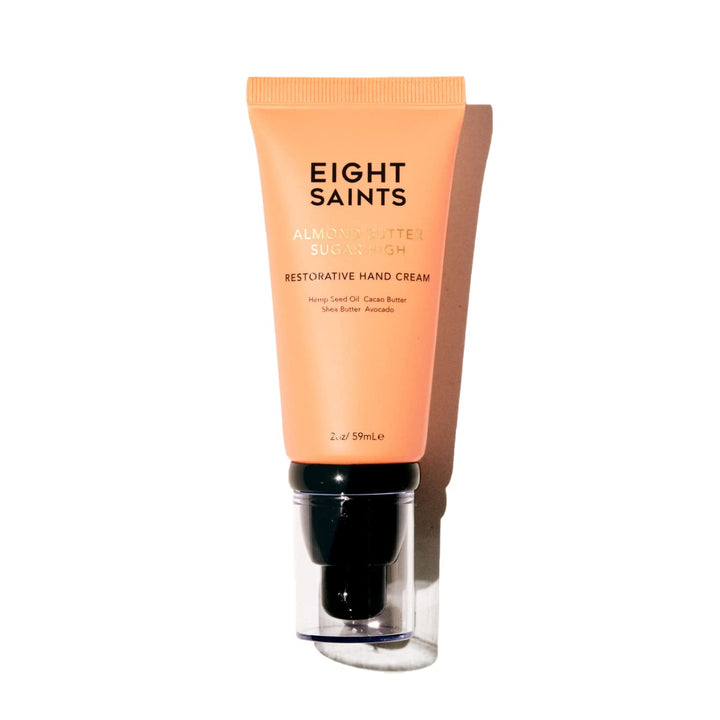 Eight Saints front packaging showing 2 oz tube and almond label for easy identification
