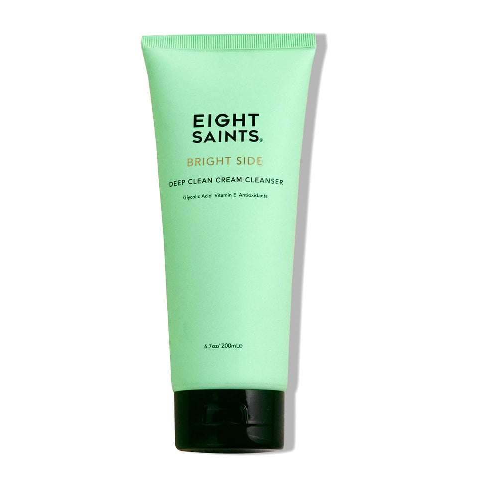 Eight Saints front packaging showing cleanser tube and benefits