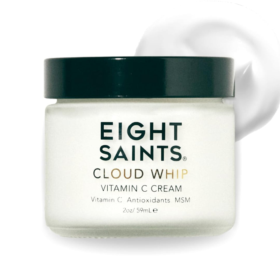 Eight Saints Cloud Whip jar front view showing compact travel-friendly packaging and benefits