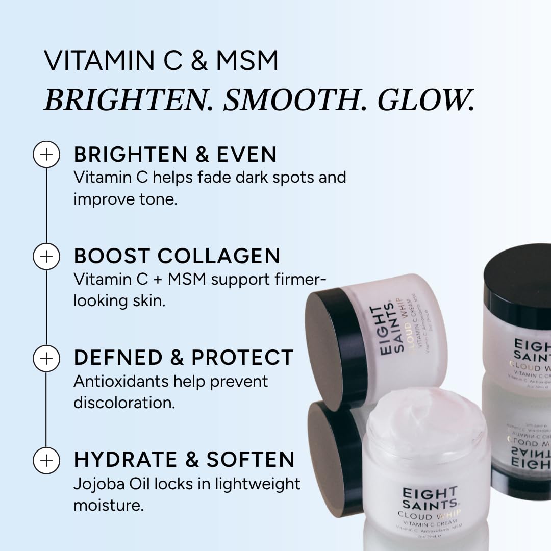 Eight Saints Cloud Whip on bathroom counter styled for morning routine and layering benefit