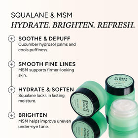 Eight Saints illustrative before and after concept showing smoother under-eye area