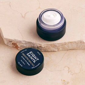 Eight Saints ingredient flat lay with retinol and hyaluronic acid highlighting effective actives