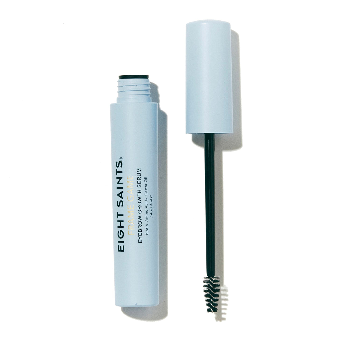 Eight Saints front packaging showing compact 0.14 fl oz tube and branding benefits