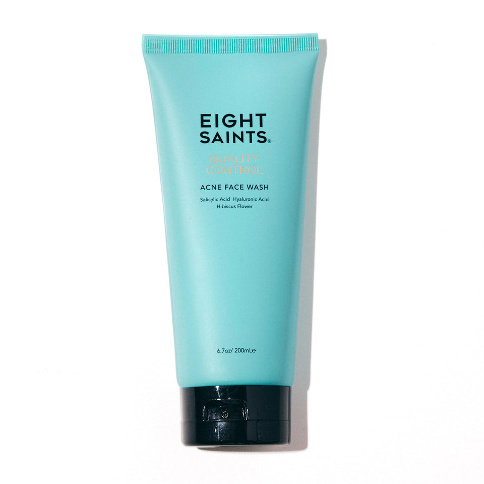 Eight Saints front packaging showing bottle and clear label, conveys clean design and trust