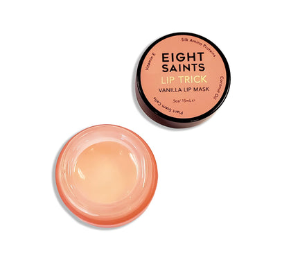 Eight Saints front jar image showing packaging and gloss finish benefit