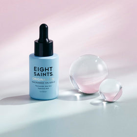 Eight Saints serum droplet on skin showing absorption and immediate hydration benefit
