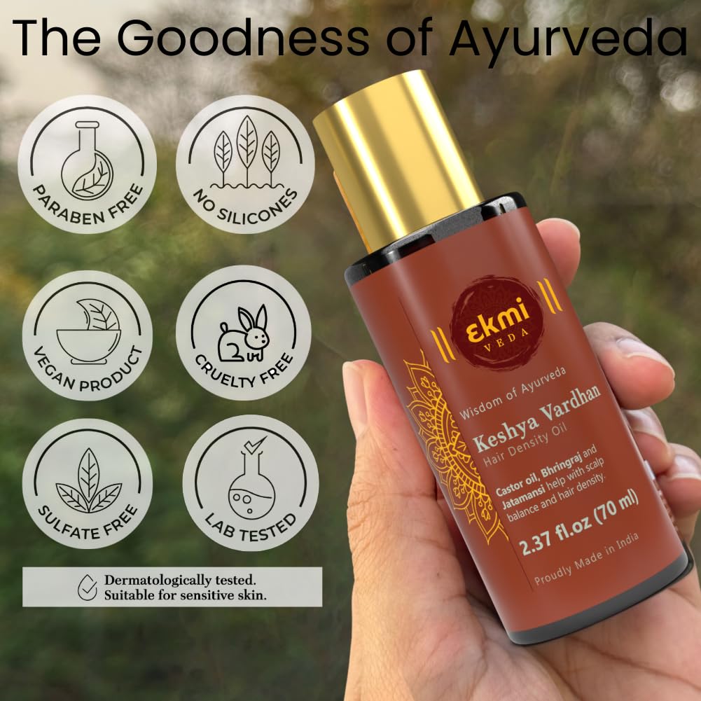EKMIVEDA comparison on hair lengths demonstrating reduced breakage and fullness