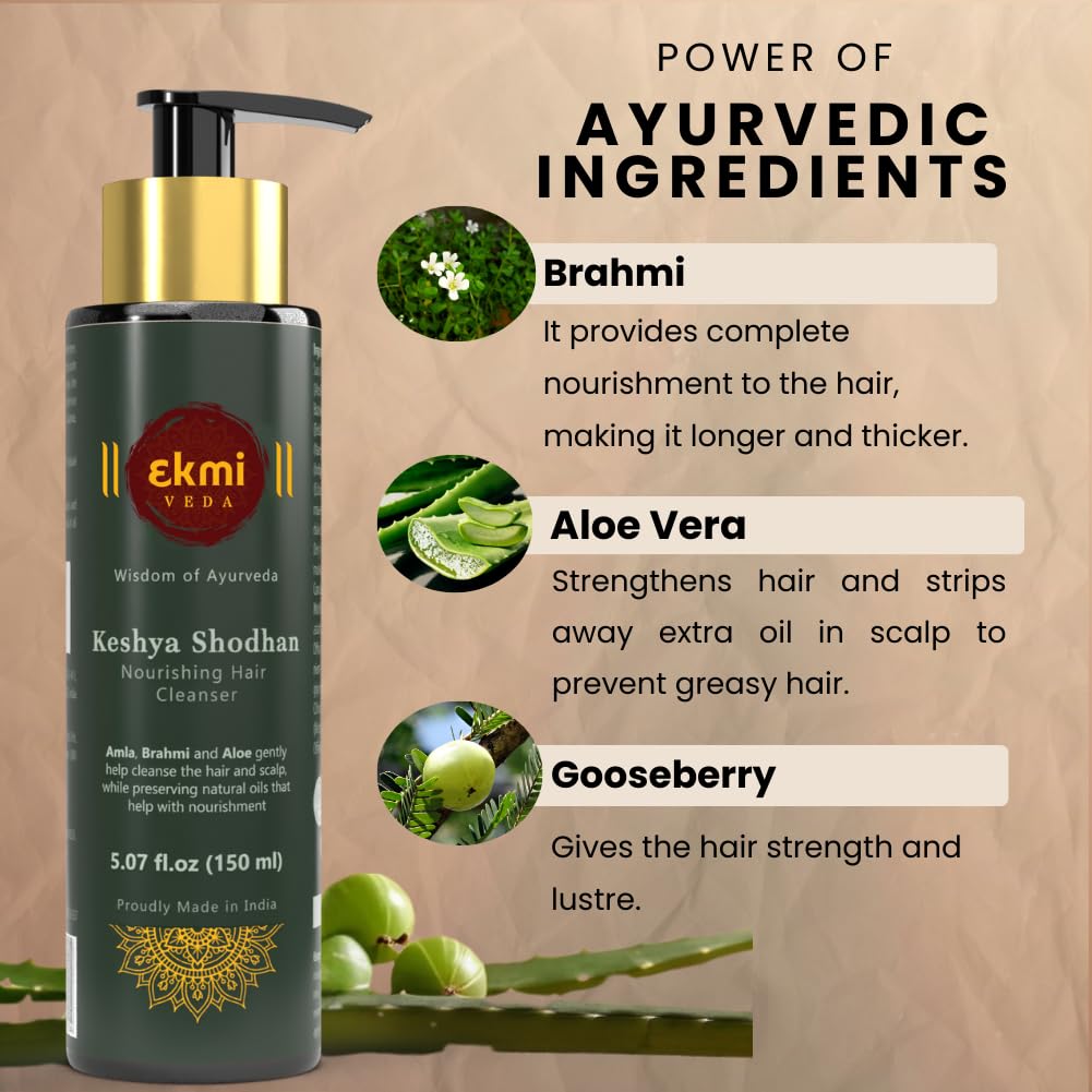 EKMIVEDA bottle paired with hair oil illustrating complementary routine benefits