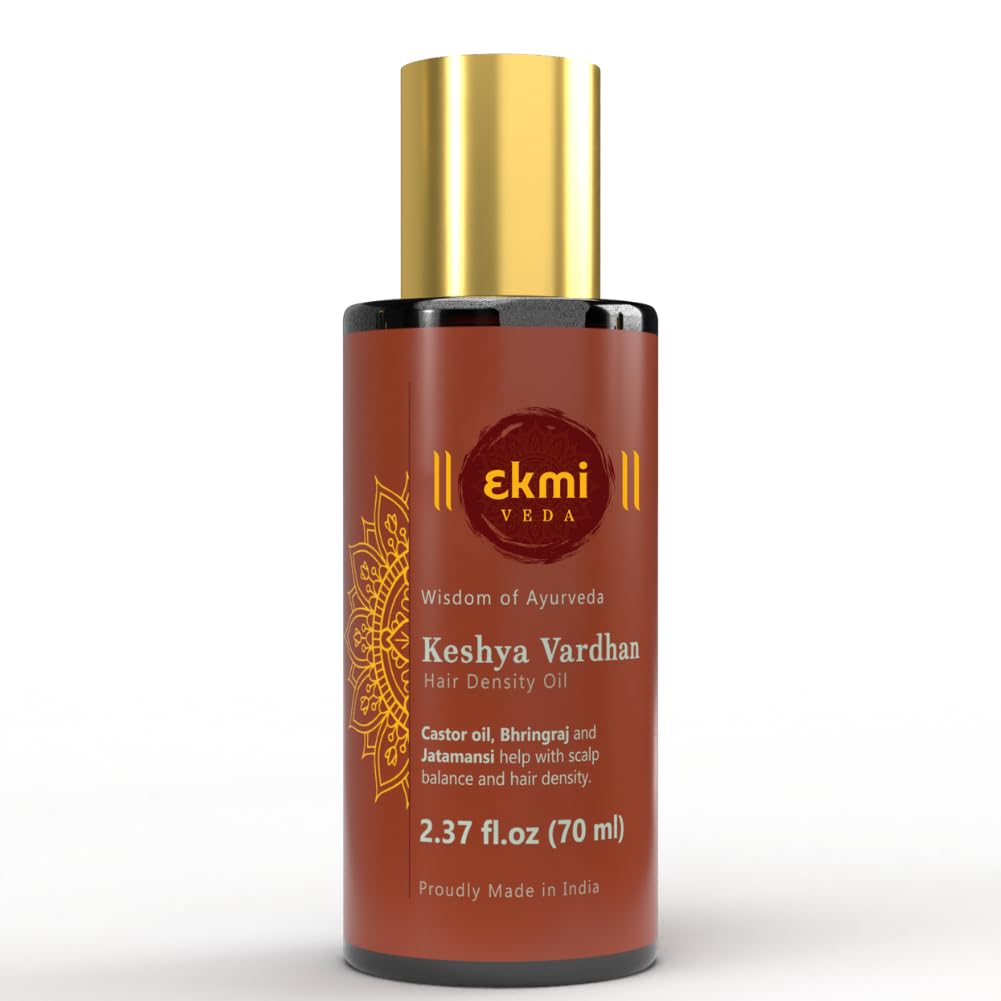 EKMIVEDA front bottle view showing product for hair density and easy storage