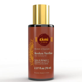 EKMIVEDA front bottle view showing product for hair density and easy storage