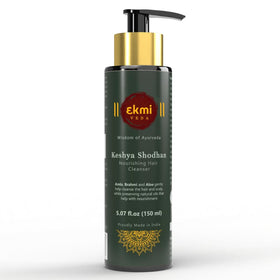 EKMIVEDA front packaging showing bottle and claims for gentle cleansing benefit