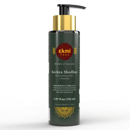 EKMIVEDA front packaging showing bottle and claims for gentle cleansing benefit
