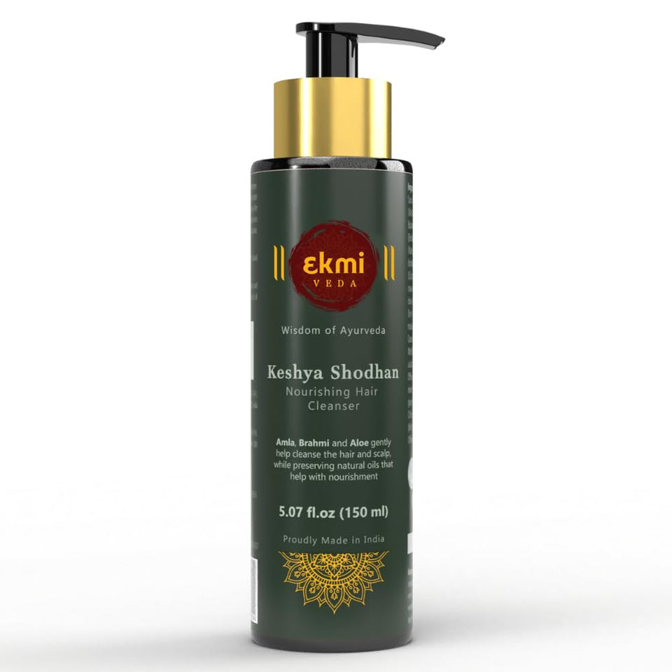 EKMIVEDA front packaging showing bottle and claims for gentle cleansing benefit