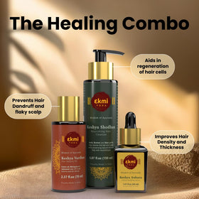 EKMIVEDA Redensyl serum dropper applying precise drops for targeted scalp support