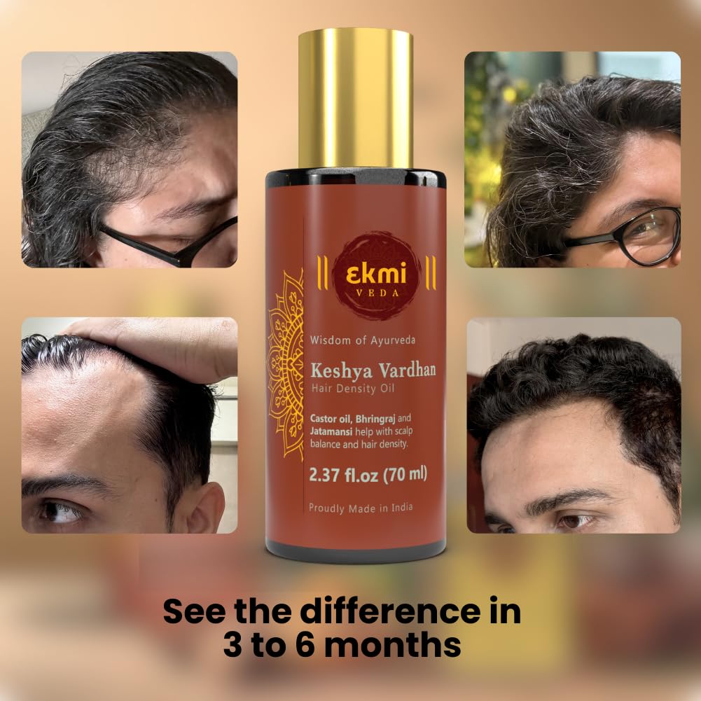 EKMIVEDA applied during scalp massage to boost circulation and absorption