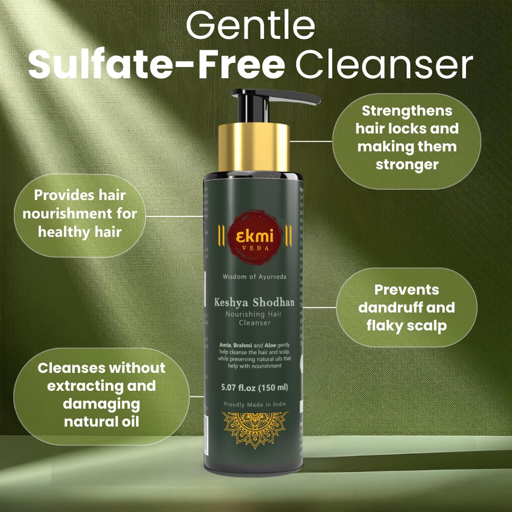 EKMIVEDA shampoo lather texture demonstrating gentle foam and scalp-friendly cleanse