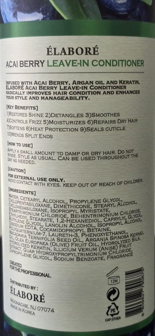 Elabore spray in hand demonstrating mist application for quick frizz control and detangling