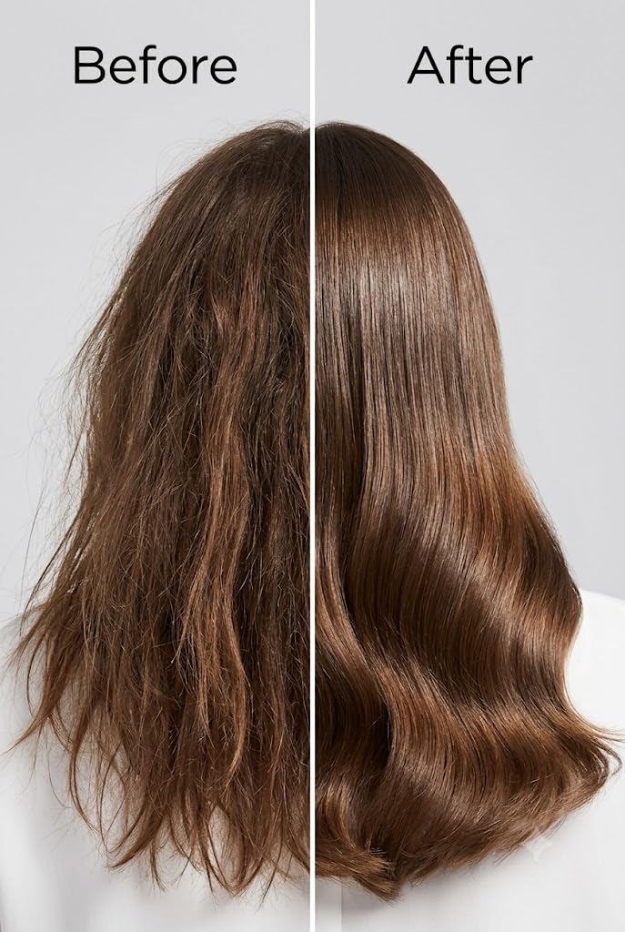 Elabore product in use being applied to damp hair to improve detangling and manageability
