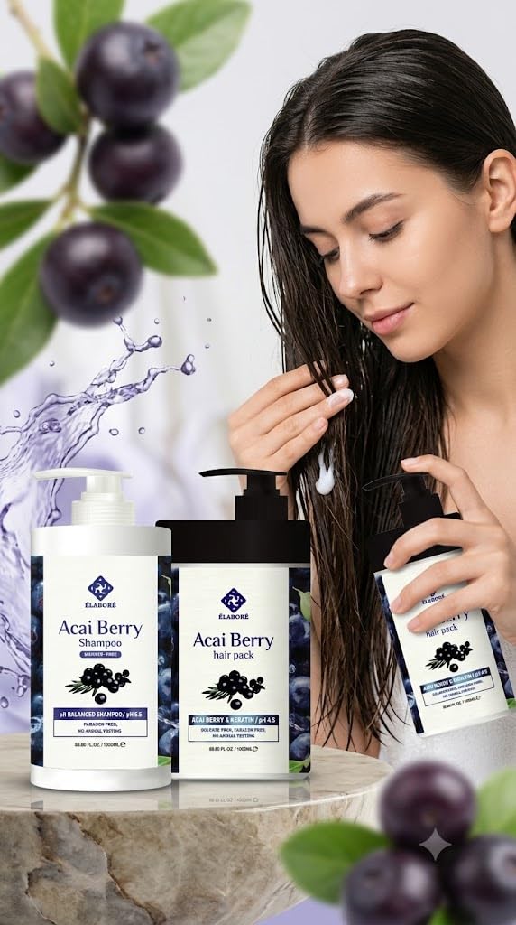 Elabore texture close-up of creamy Acai pack demonstrating smooth consistency for even coverage
