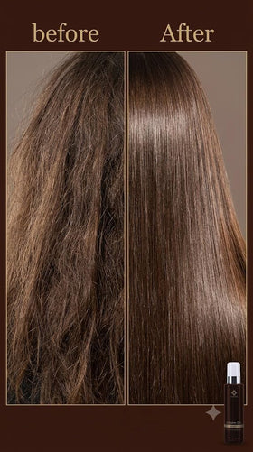 Elabore used in lifestyle shot on shiny hair demonstrating hydrated, glossy finish
