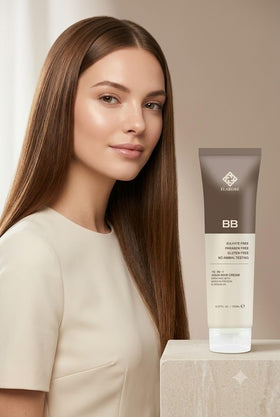 Elabore hair BB texture swirl close-up showing lightweight creamy texture for smooth application