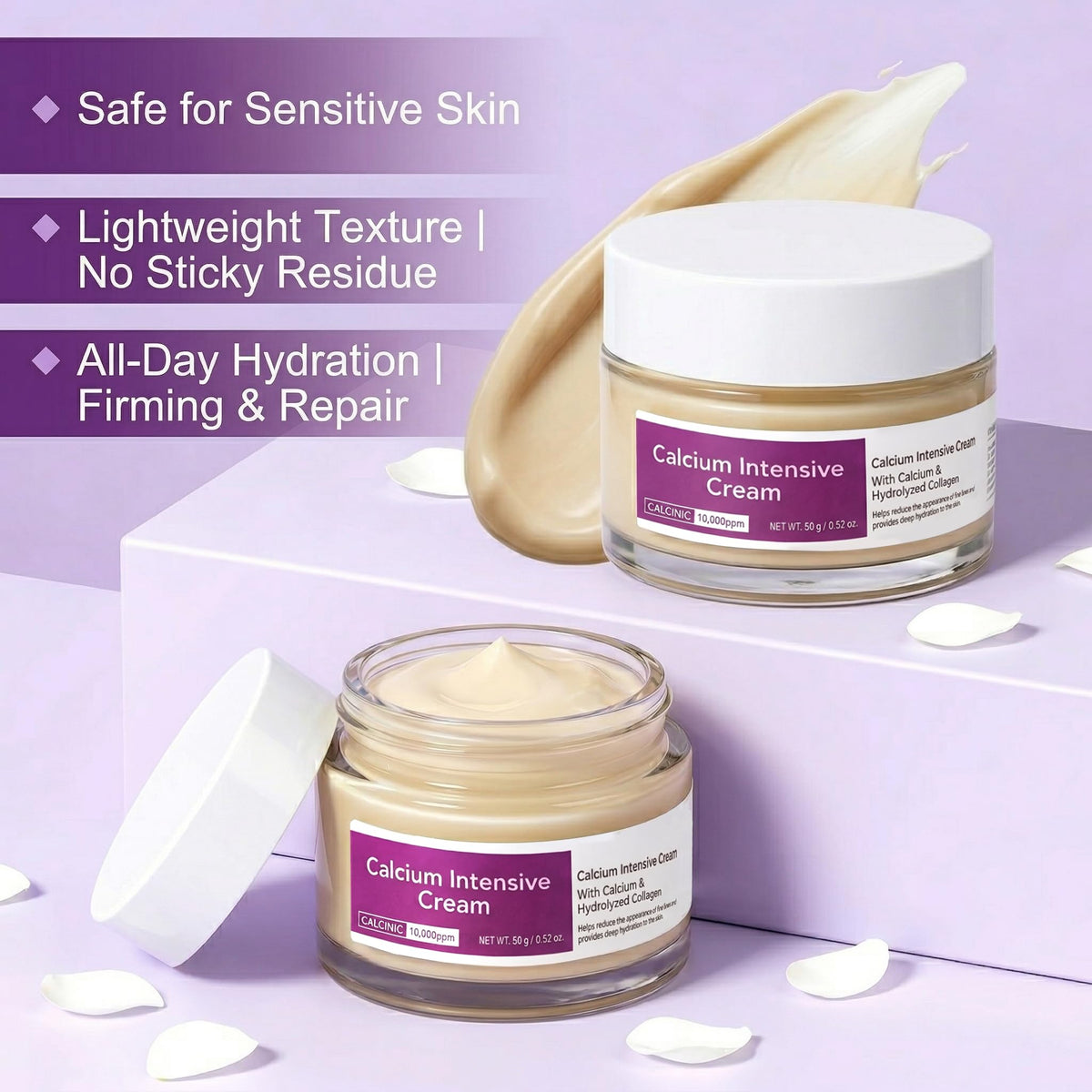 Elarenne cream texture close-up illustrating rich absorbent formula