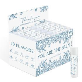 ElasignShopo front packaging showing blue flower design and bulk 50-pack benefit