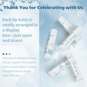 ElasignShopo lip balms on a reception table as wedding favors offering practicality