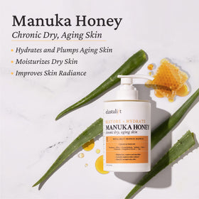 Elastalift jar with honey scoop showing nourishing Manuka honey benefit