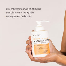 Close-up of Elastalift label listing key ingredients for skin renewal