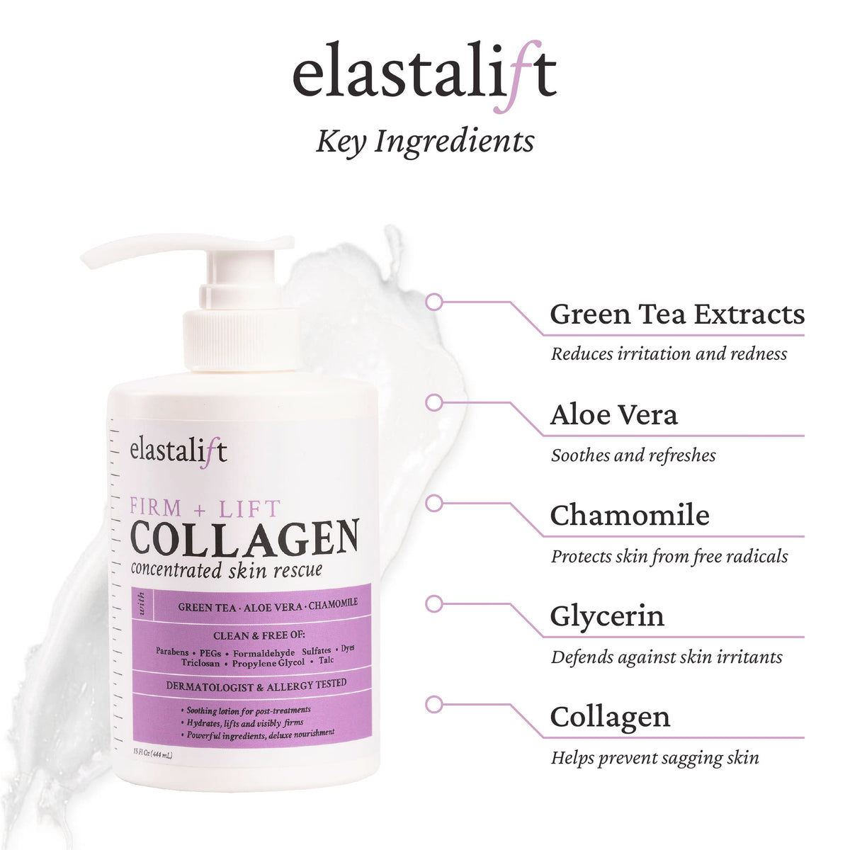 Elastalift open tub texture revealing creamy lotion that hydrates skin