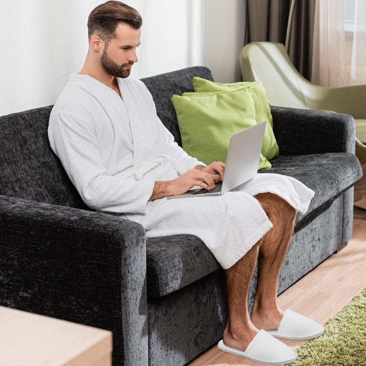 Elcoho slippers folded for travel demonstrating compact portability