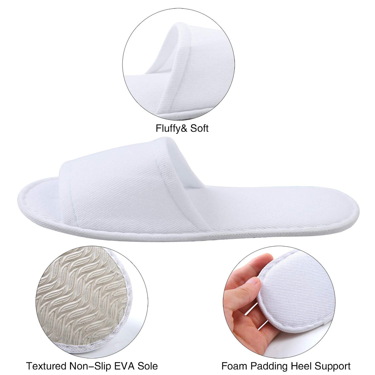 Elcoho slippers worn by a spa guest demonstrating comfort and clean appearance