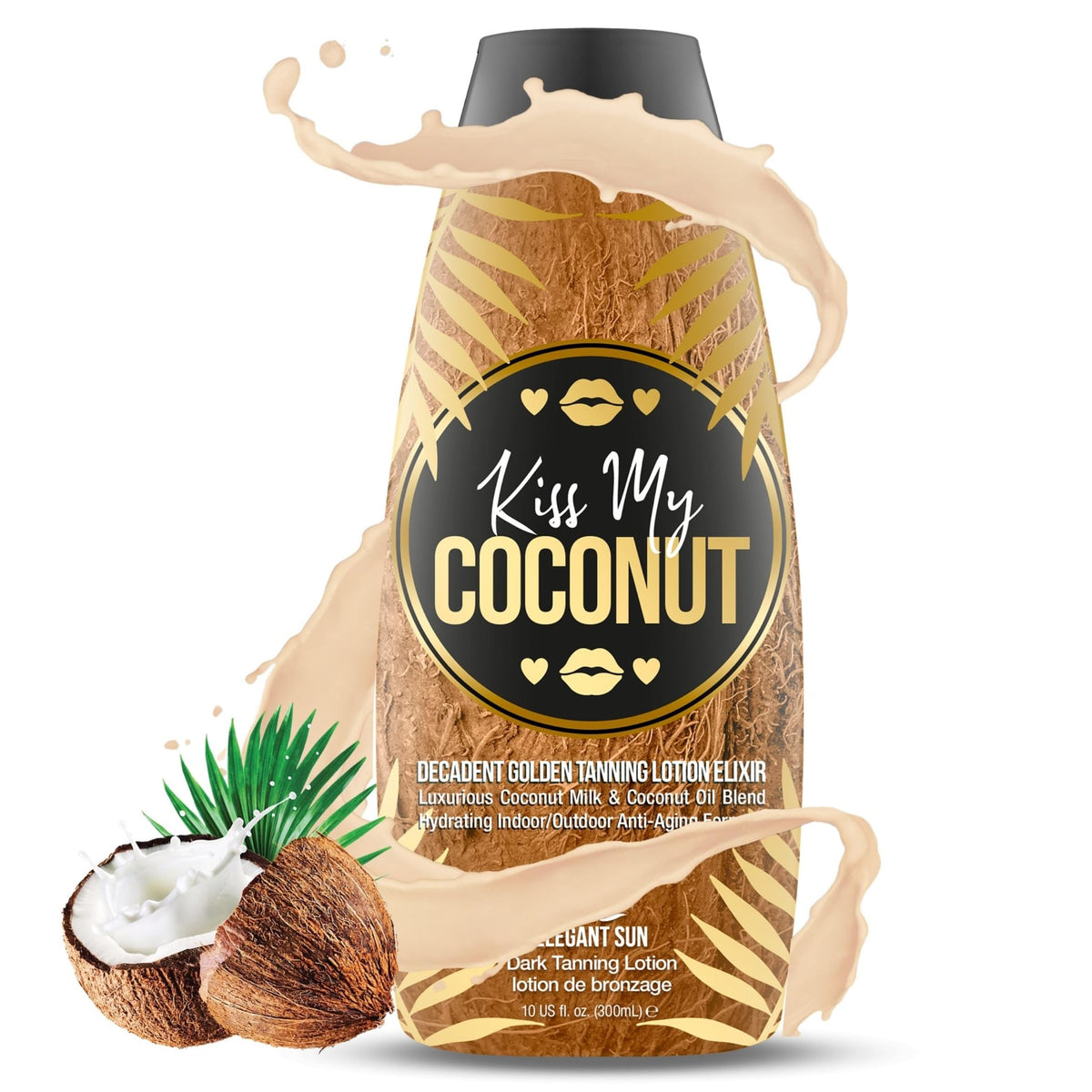 Elegant Sun front packaging showing bottle and coconut scent benefits