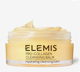 ELEMIS 100g jar held next to hand to show compact travel-friendly size