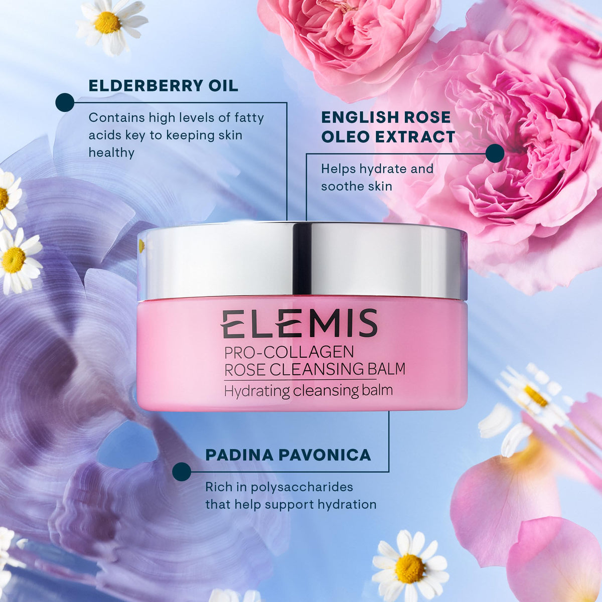 ELEMIS balm being wiped off with a damp cloth for clean skin