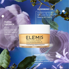 ELEMIS balm wiped on damp cloth showing gentle removal and no residue benefit