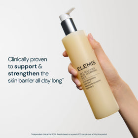 ELEMIS balm emulsifying into milk and foam, demonstrates gentle cleansing action