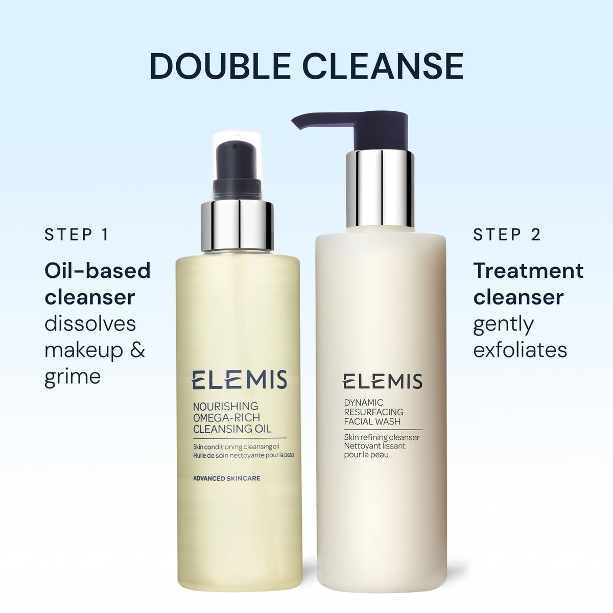 ELEMIS bottle on bathroom shelf suggesting daily skincare ritual benefit