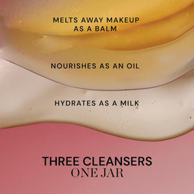 ELEMIS balm being massaged on neck and décolleté showing nourishing coverage and hydration benefit