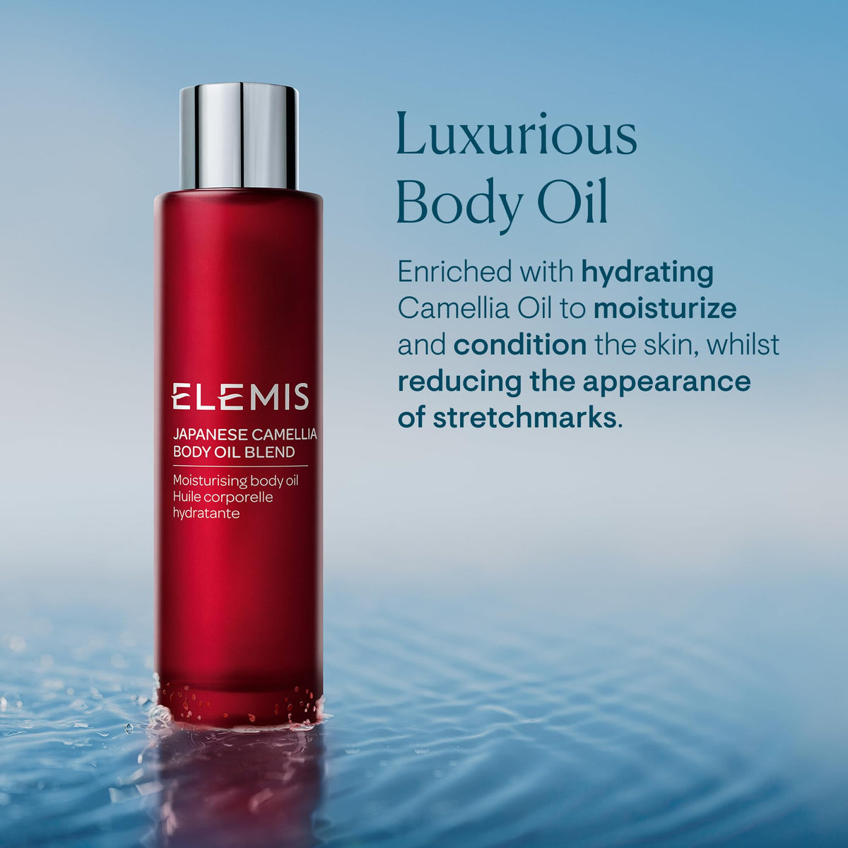 ELEMIS pump dispensing oil to demonstrate controlled, no-waste application