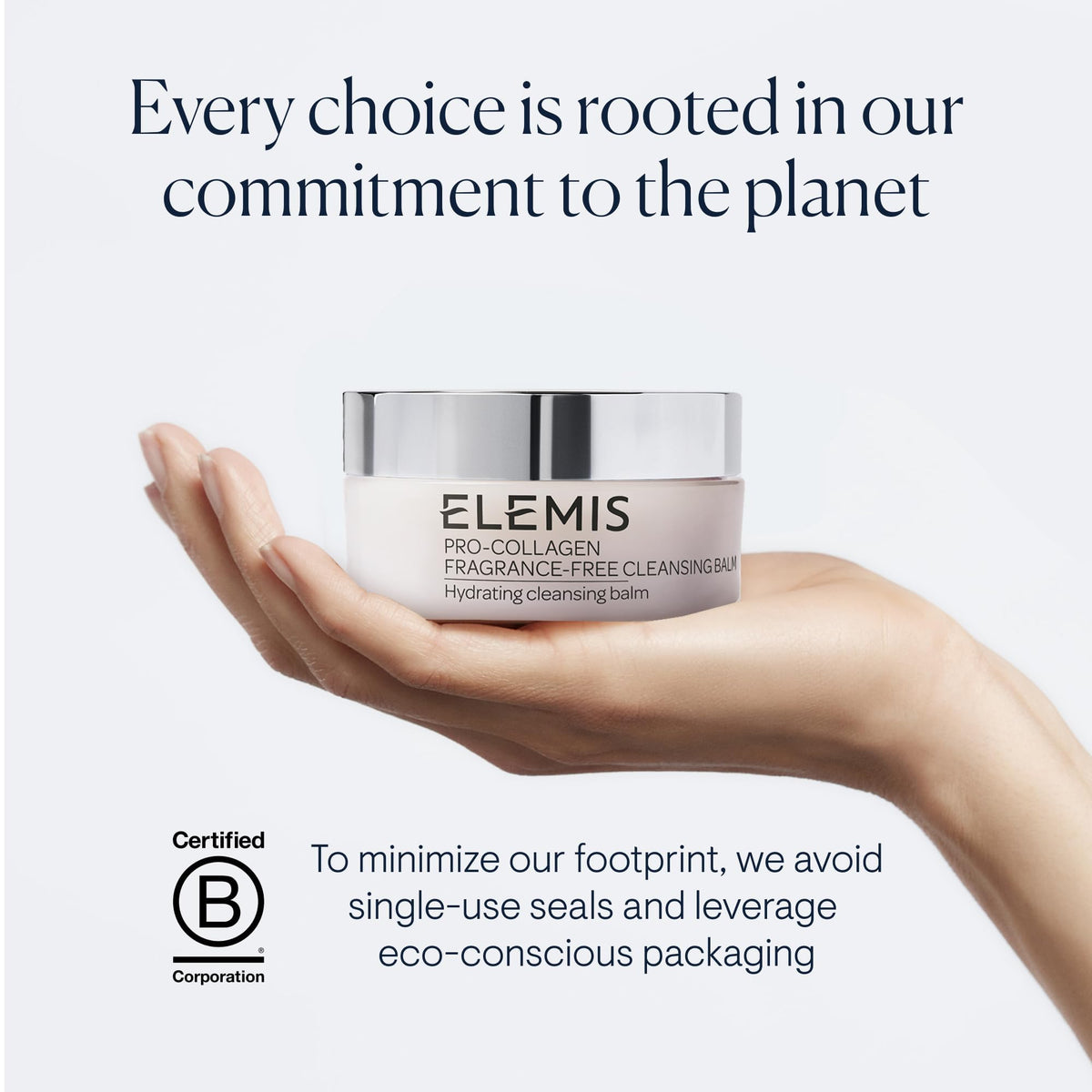 ELEMIS box and jar label detail emphasizing fragrance-free formulation and ingredients