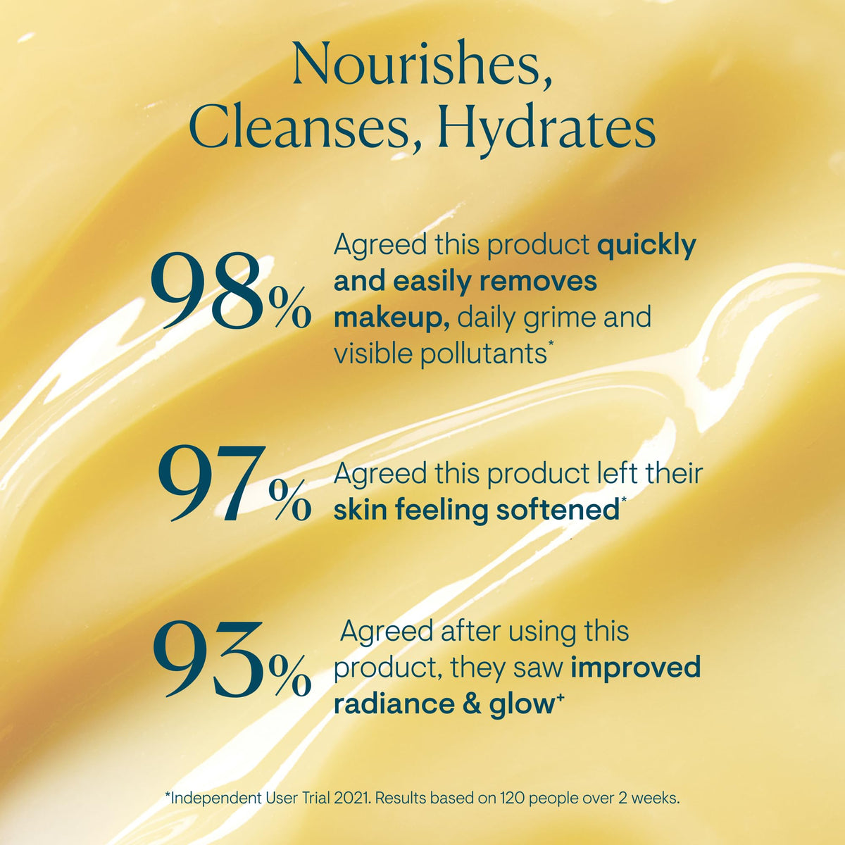 ELEMIS balm removed with a warm damp cloth showing clean, hydrated skin after use