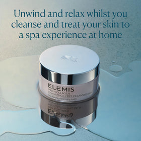 ELEMIS balm being massaged onto model's cheek for gentle makeup dissolve and comfort