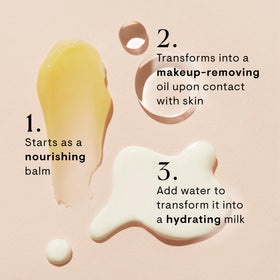 ELEMIS removing balm with damp cloth revealing clean hydrated skin